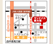 サンドバス新大阪店まで地図